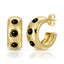 Chunky Stone Hoops- Black Onyx