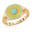 Rainbow Signet Ring- Seafoam Opal