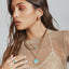 Malibu Pendant with charm clip chain - Turquoise