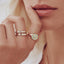 Rainbow Signet Ring- Seafoam Opal
