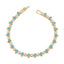 Teardrop Tennis Bracelet- Turquoise/Gold