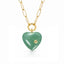 Adore Gemstone Heart Charm necklace - Green Aventurine
