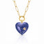 Adore Gemstone Heart Charm necklace - Lapis