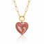 Adore Gemstone Heart Charm necklace - Strawberry Quartz