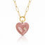 Adore Gemstone Heart Charm necklace - Strawberry Quartz