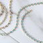 Teardrop Tennis Necklace- Turquoise/gold - 18 inch