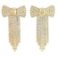 Crystal Bow Earrings - Gold