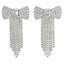 Crystal Bow Earrings - Silver