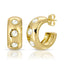 Chunky Stone Hoops- Mother of Pearl