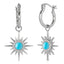 Starburst Mini Hoops - Turquoise/Rhodium Silver