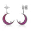 La Lune Earrings - Amethyst/Rhodium Silver