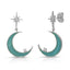 La Lune Earrings - Ocean Blue/Rhodium Silver