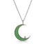 La Lune Pendant - Teal Green/Rhodium Silver