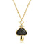 Starry Shroom Charm Necklace - Black Mother of Pearl