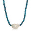 Sofia Baroque Pearl Beaded Necklace - Blue Apatite
