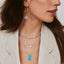 Teardrop Tennis Necklace- Turquoise/Silver - 15.5 inch