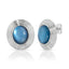 Saturn Statement Earrings - Blue Mother of Pearl/Silver