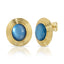 Saturn Statement Earrings - Blue Mother of Pearl/Gold