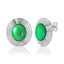 Saturn Statement Earrings - Green Mother of Pearl/Silver