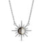 Gemstone Starburst Necklace - Split Gem - Mother of Pearl/Black Mother of Pearl- Silver