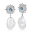 Supernova Baroque Pearl Drop Earring - Blue Mother of Pearl/Silver