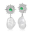 Supernova Baroque Pearl Drop Earring - Green Mother of Pearl/Silver