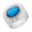 Saturn Statement Ring - Blue Mother of Pearl/Silver