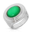 Saturn Statement Ring - Green Mother of Pearl/Silver