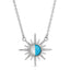 Gemstone Starburst Necklace - Split Gem - Mother of Pearl/Turquoise - Silver