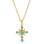 Gothic Cross Pendant - Turquoise