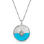 Halo Pendant- Split Gem- Mother of Pearl/Turquoise - Silver