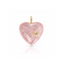 Gemstone Puffy Heart Charm - Rose Quartz