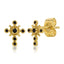 Gothic Cross Studs - Black