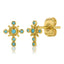 Gothic Cross Studs - Turquoise