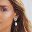 Supernova Baroque Pearl Drop Earring - Green Mother of Pearl/Silver