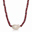 Sofia Baroque Pearl Beaded Necklace - Garnet Quartz
