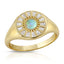 Radiant Signet Ring - Seafoam Opal