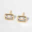 Emerald Cut Bezel Studs