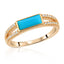 Gemstone Baguette Ring- Turquoise