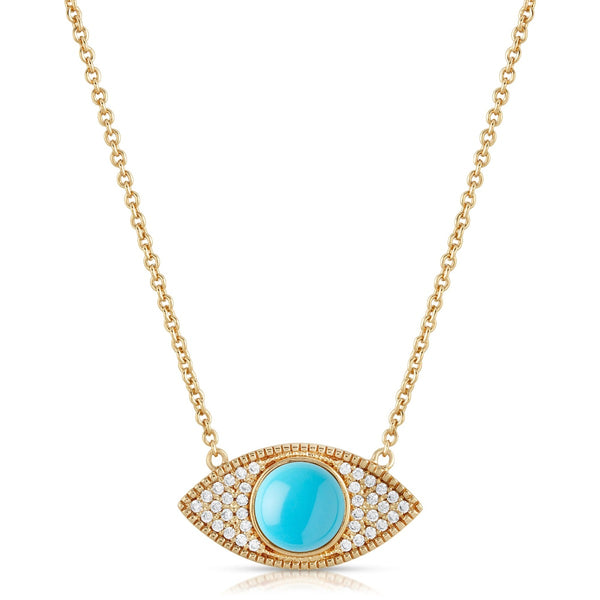 Yasmine Jewelry-Small Evil Eye Crystal Necklace – Pink Avenue Store