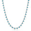 Teardrop Tennis Necklace- Turquoise/Silver - 15.5 inch