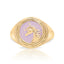 Deco Unicorn Signet Ring - Lilac Enamel