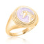 Deco Unicorn Signet Ring - Lilac Enamel