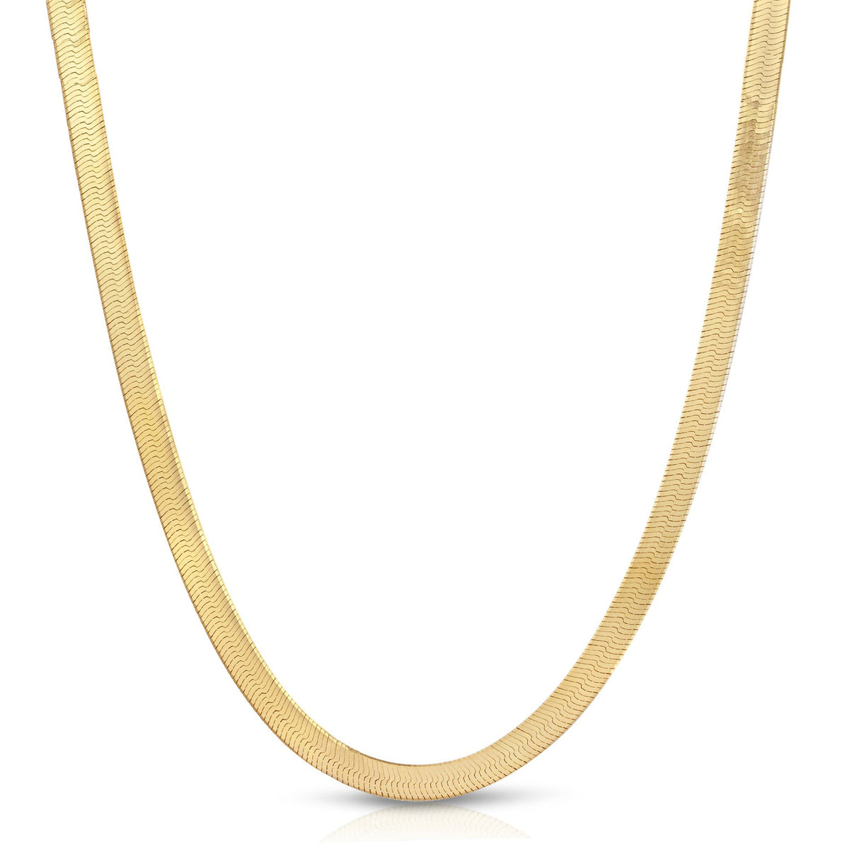 1165 - 5mm Solid Gold Herringbone Necklace – Elizabeth Sarah Collections