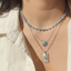 Gemstone Starburst Necklace - Turquoise/Silver